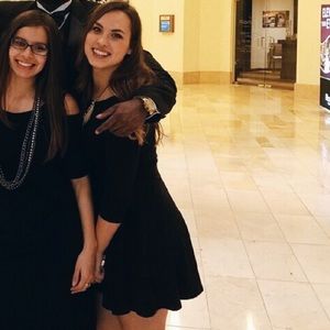 Divided black skater dress. Size S.